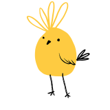grafik: gelber vogel